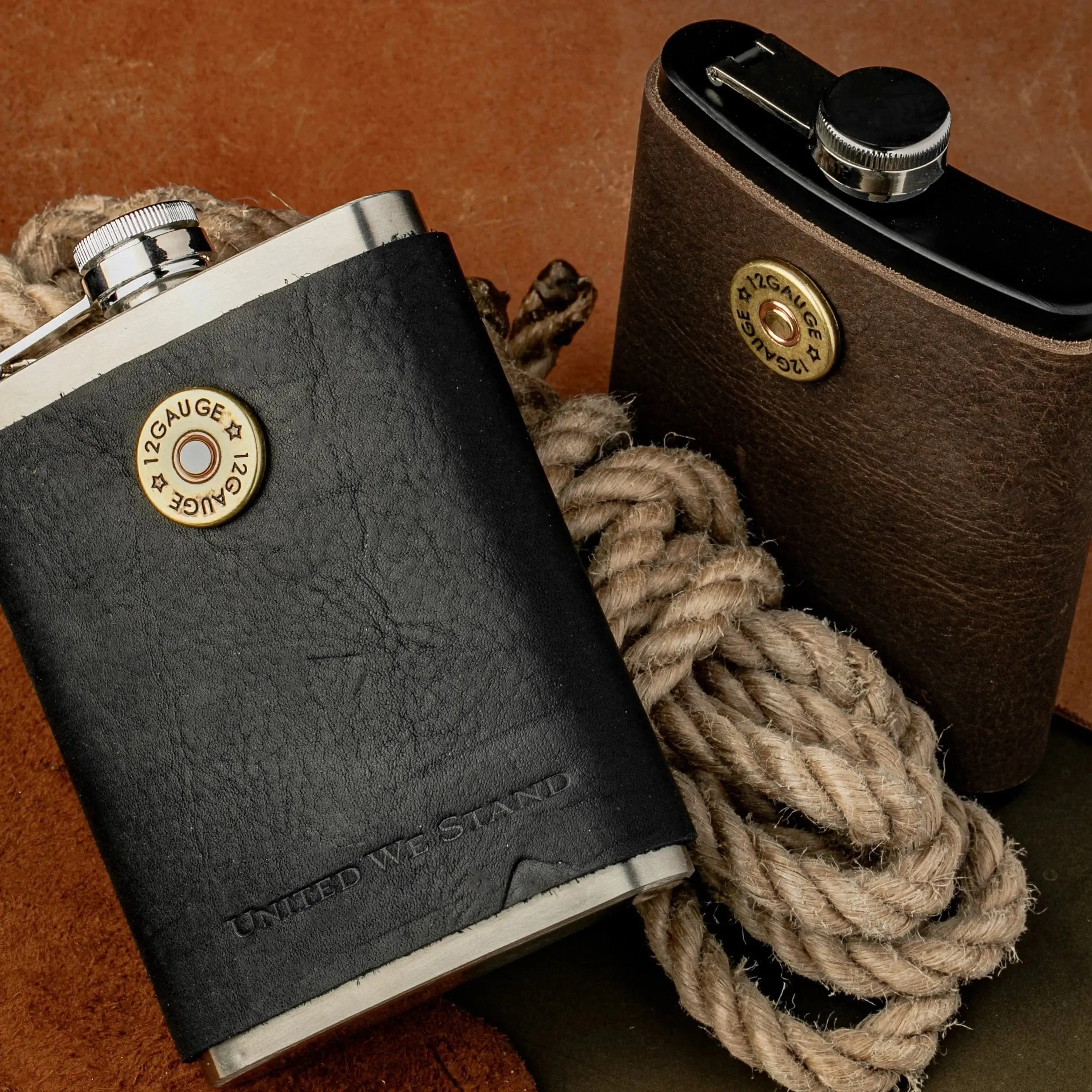 12 Gauge Leather Flask