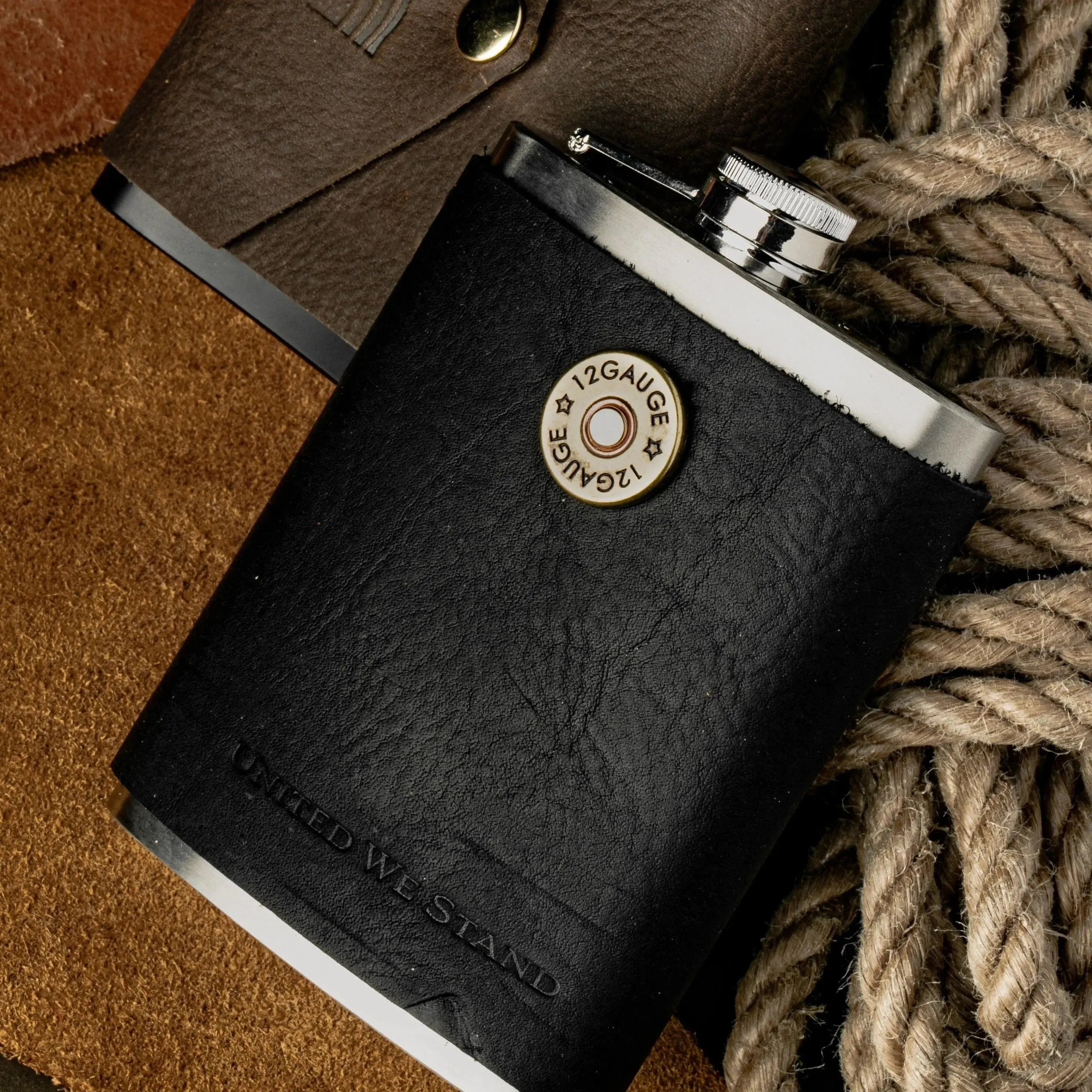 12 Gauge Leather Flask