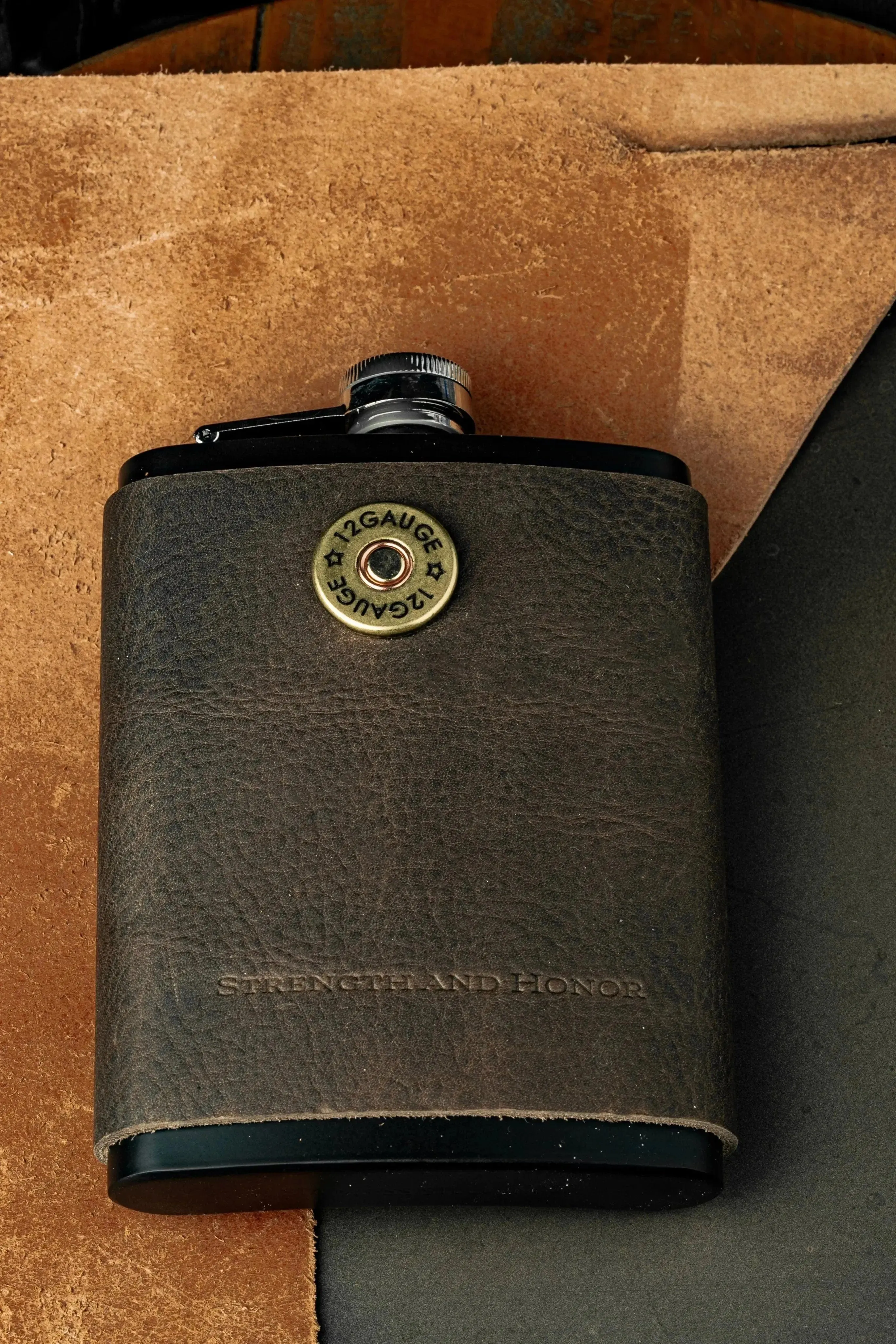 12 Gauge Leather Flask