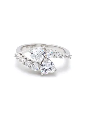 Aaa Grade American Diamond Fall In Love Heart Ring 925 Silver