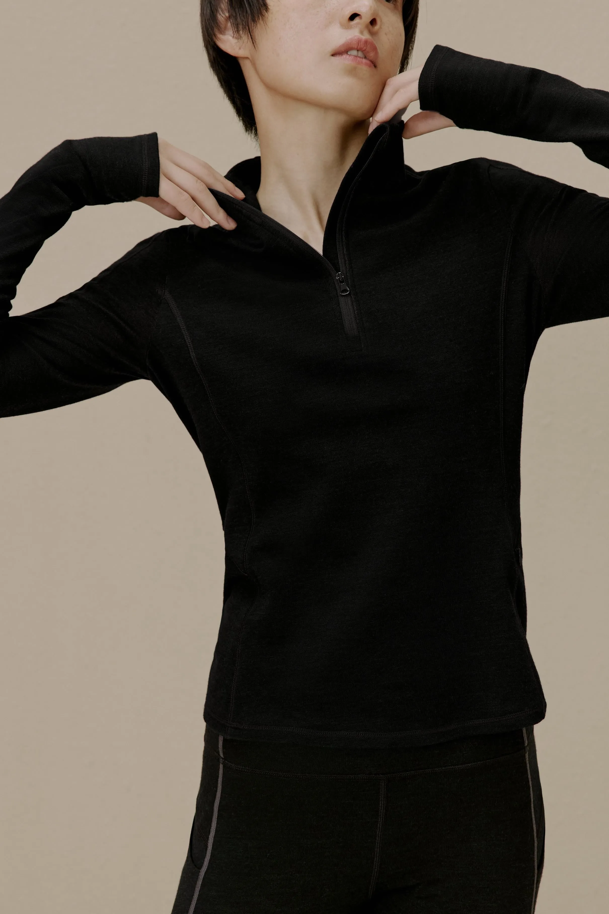 Active Wool Half Zip Top