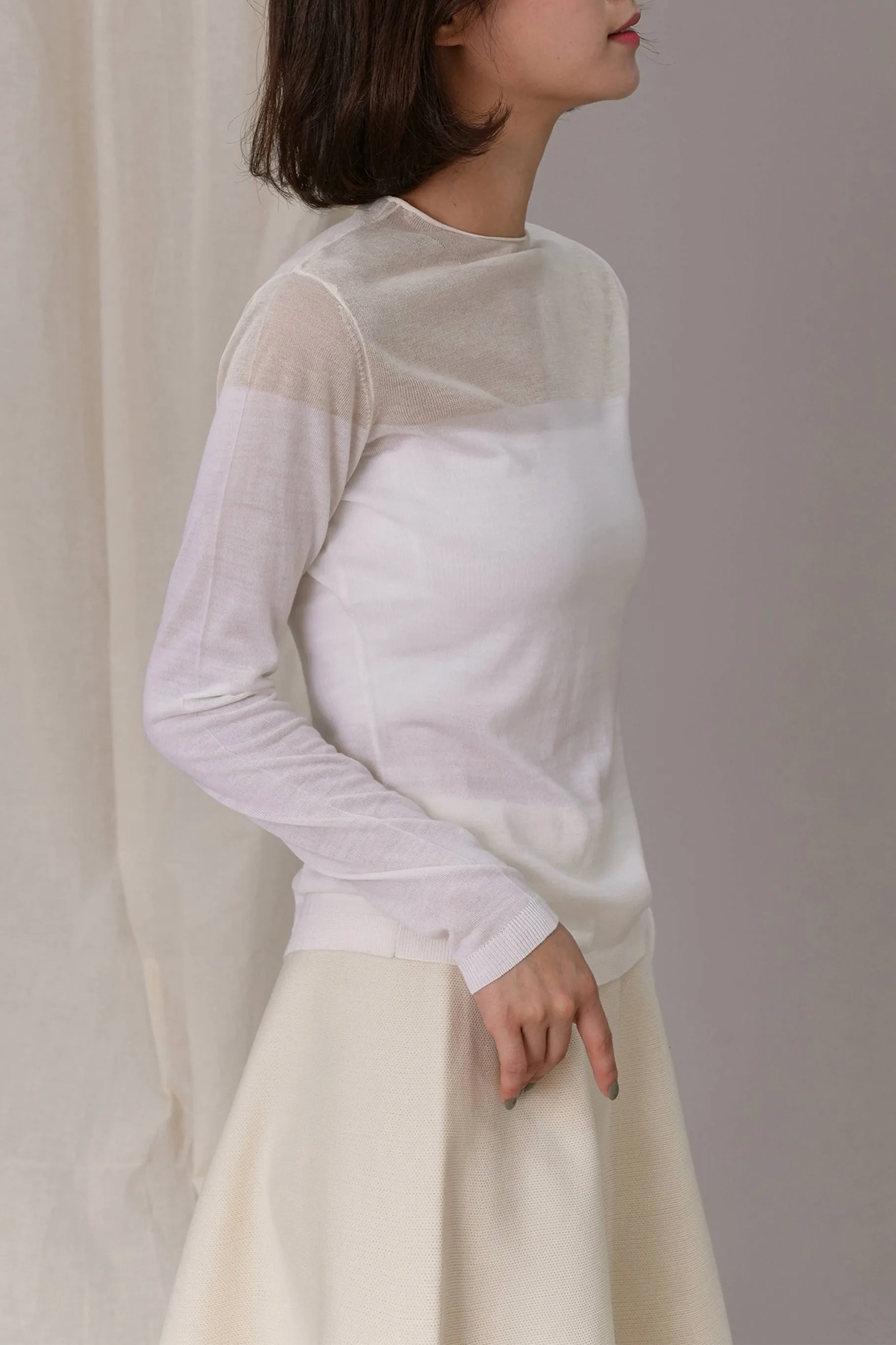 Adeline Wool Longsleeve, Ivory