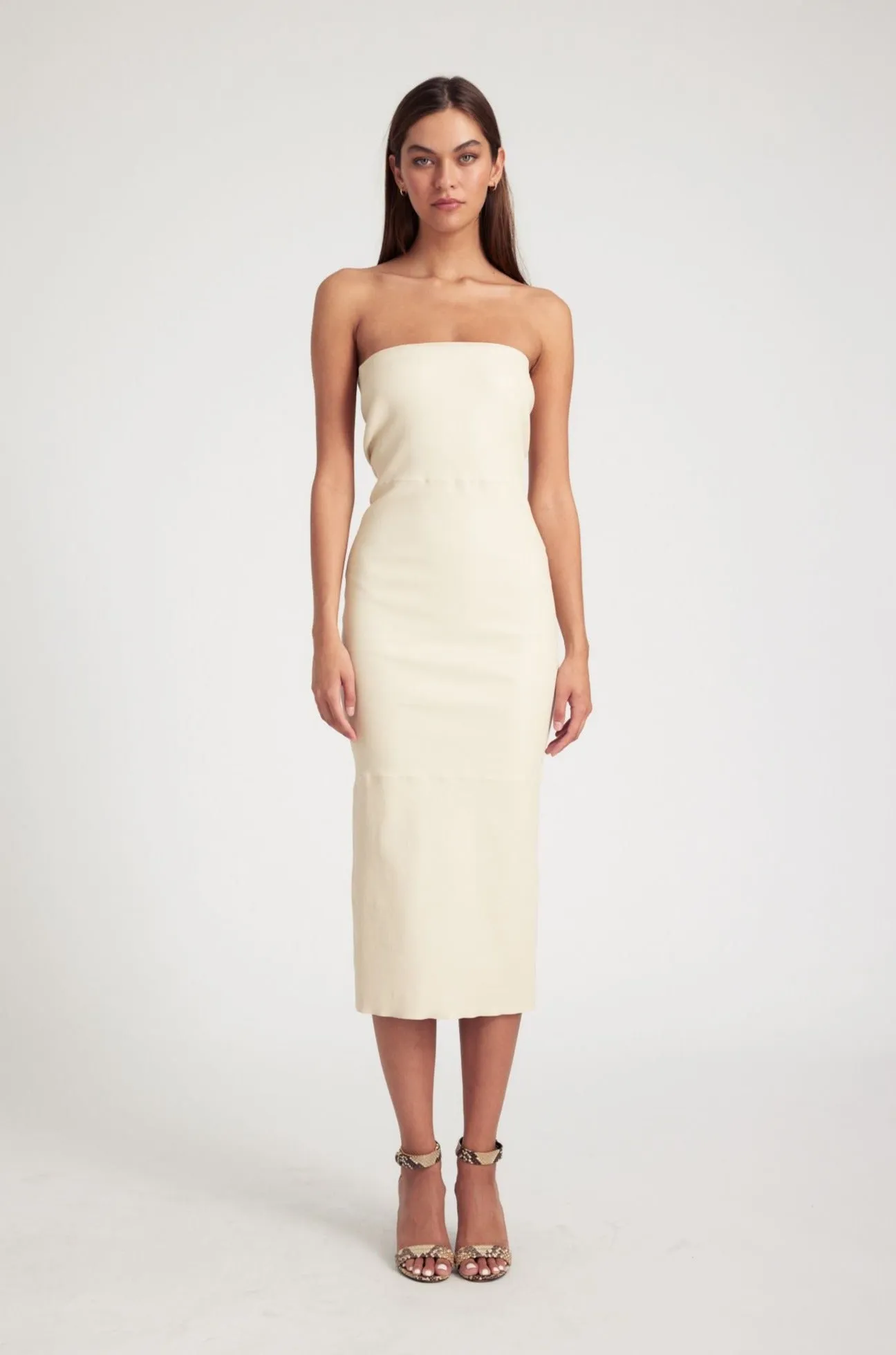 Alabaster Leather Tube Dress