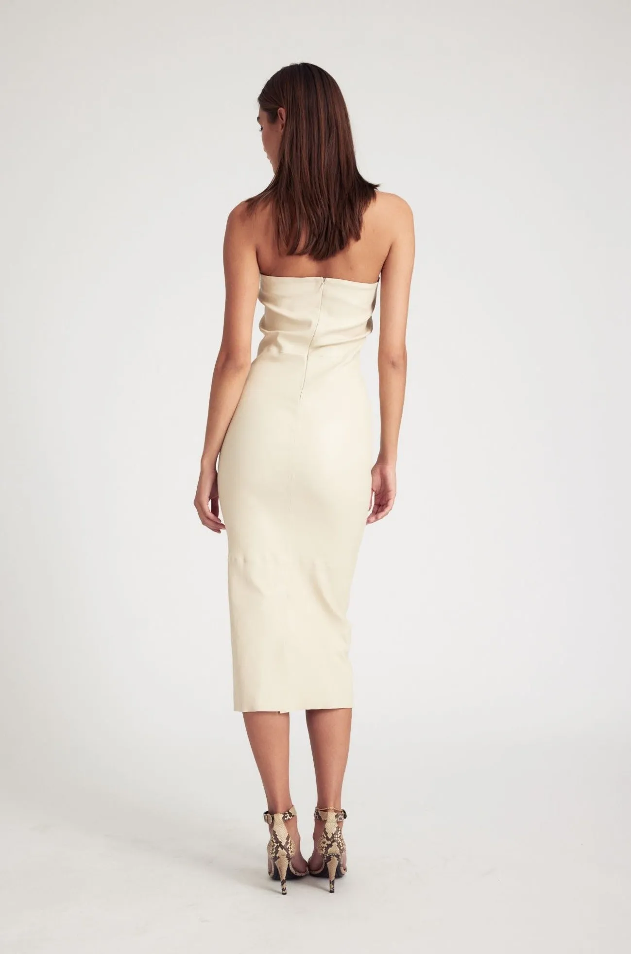 Alabaster Leather Tube Dress