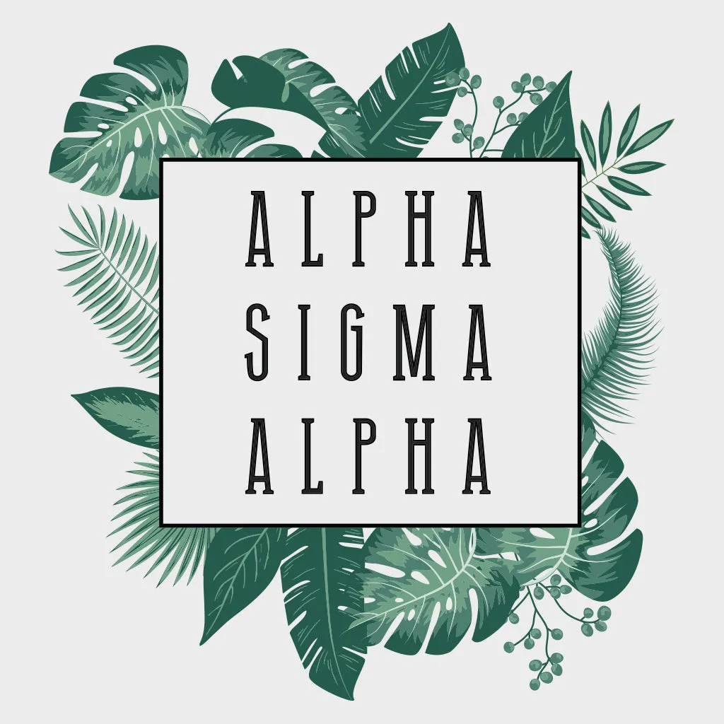 Alpha Sigma Alpha Fall Bid Day Tropical Leaves Design