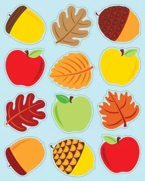 Fall-Themed Apple, Acorn & Leaf Shape Stickers - Perfect for Classroom Parties, Christmas Decorations, and Thanksgiving Celebrations