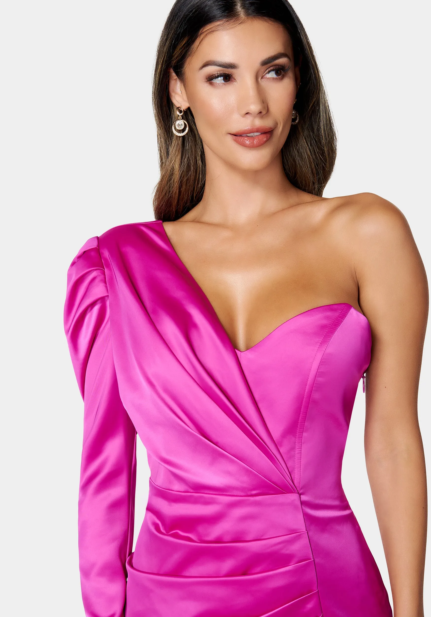 Asymmetrical Satin Dress