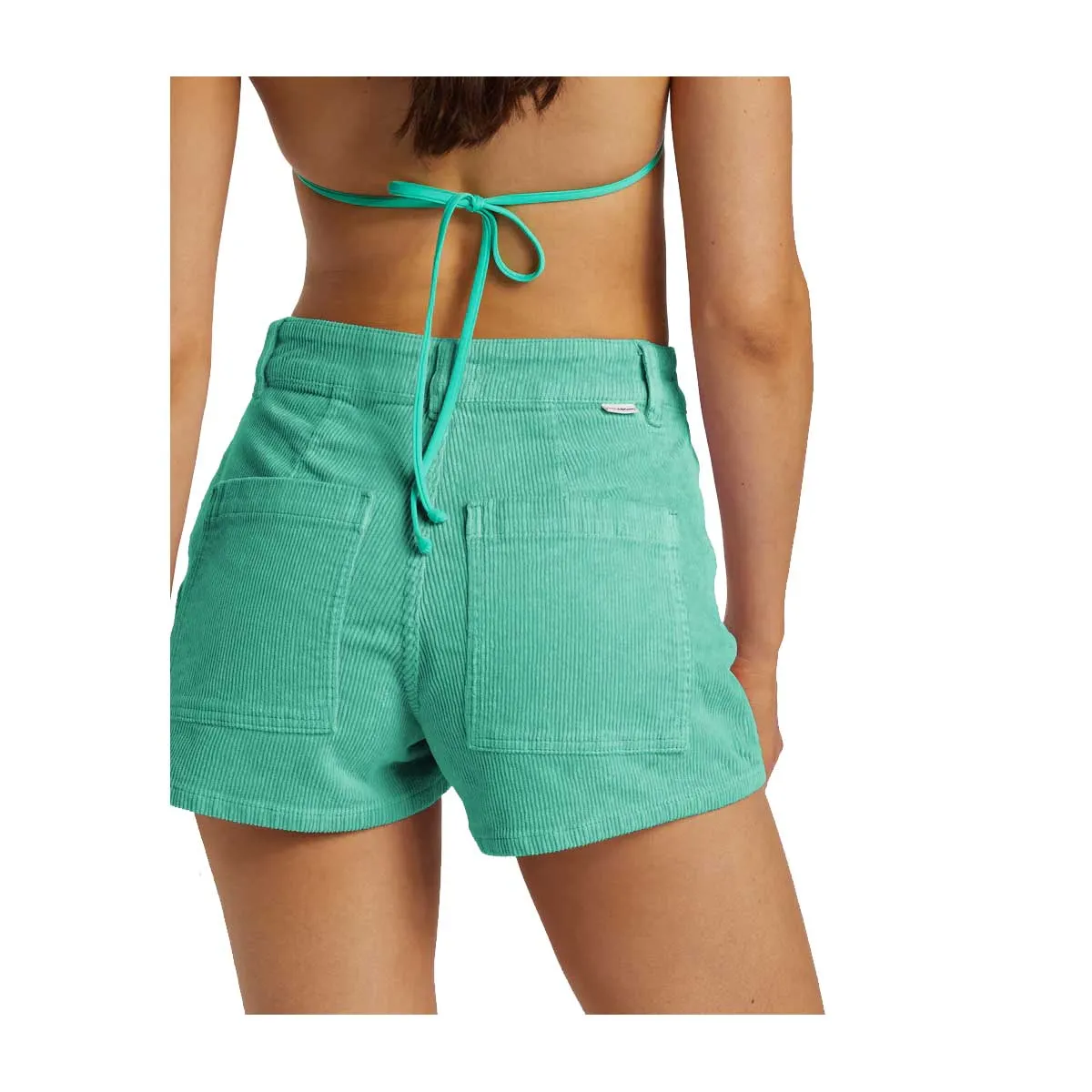 Green Tropical Corduroy Shorts by Billabong for Women