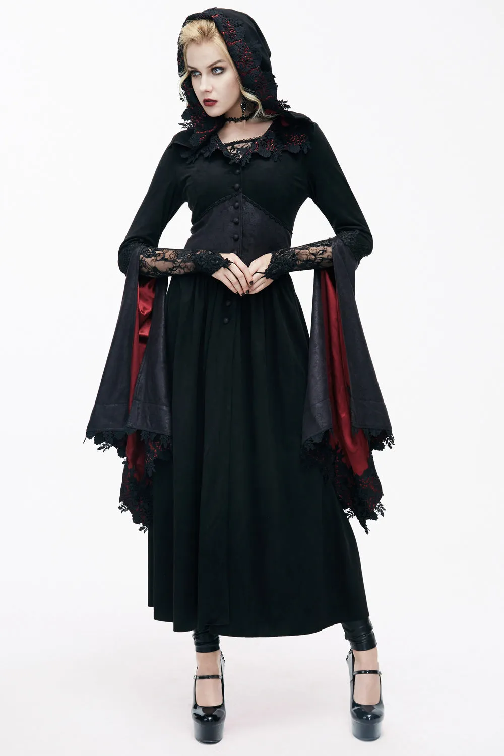 Blood Crimson Satin-Lined Cloak