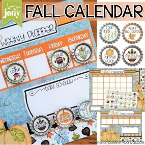 Bottle Cap Activity Calendar {FALL} PRINTABLE