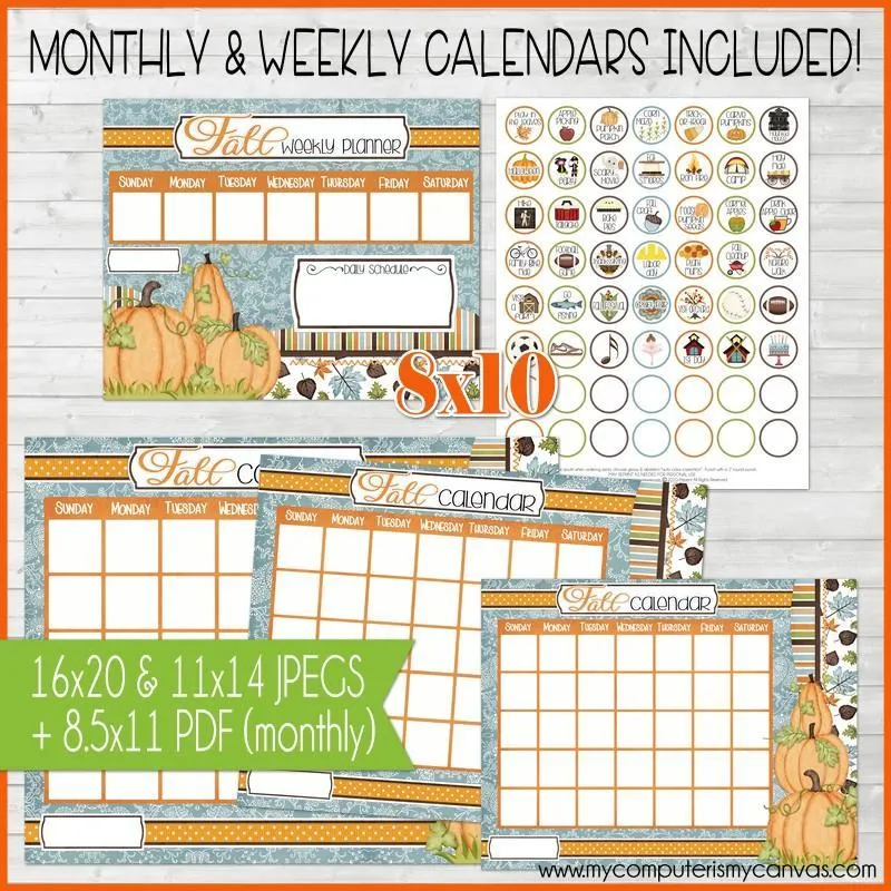 Bottle Cap Activity Calendar {FALL} PRINTABLE