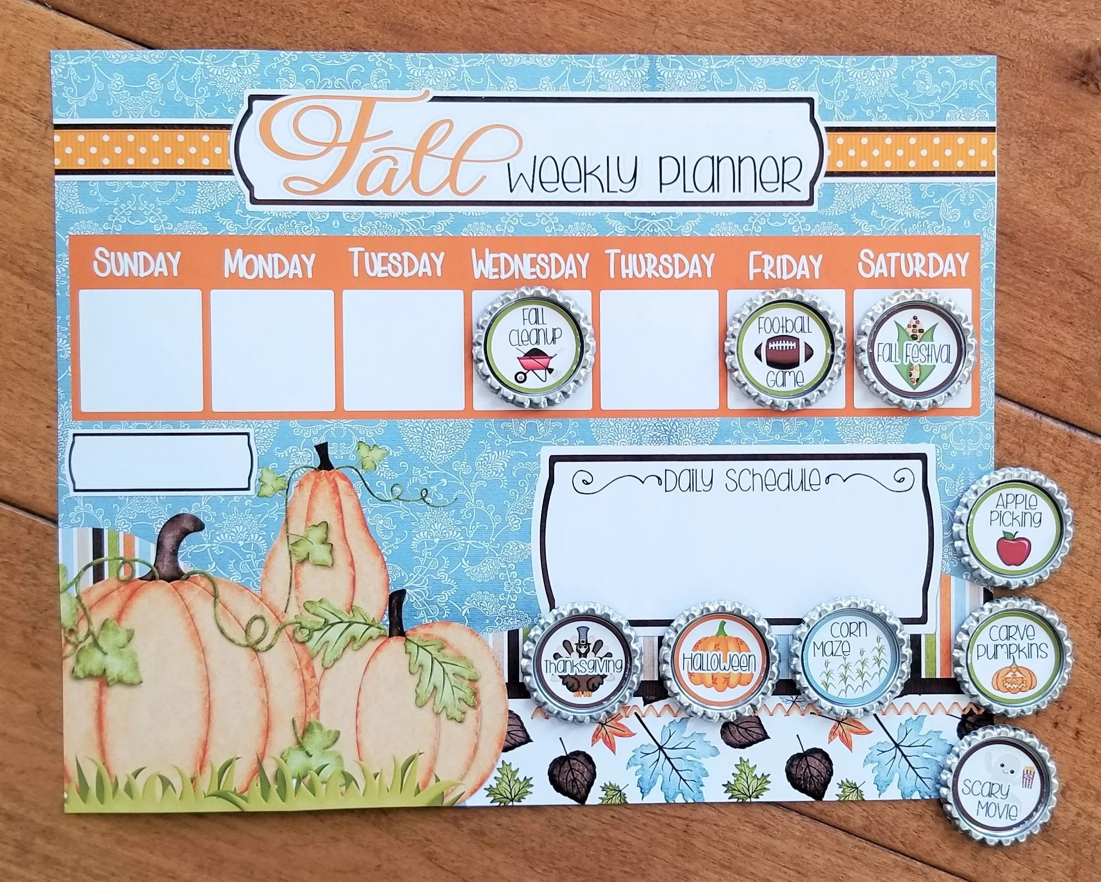 Bottle Cap Activity Calendar {FALL} PRINTABLE