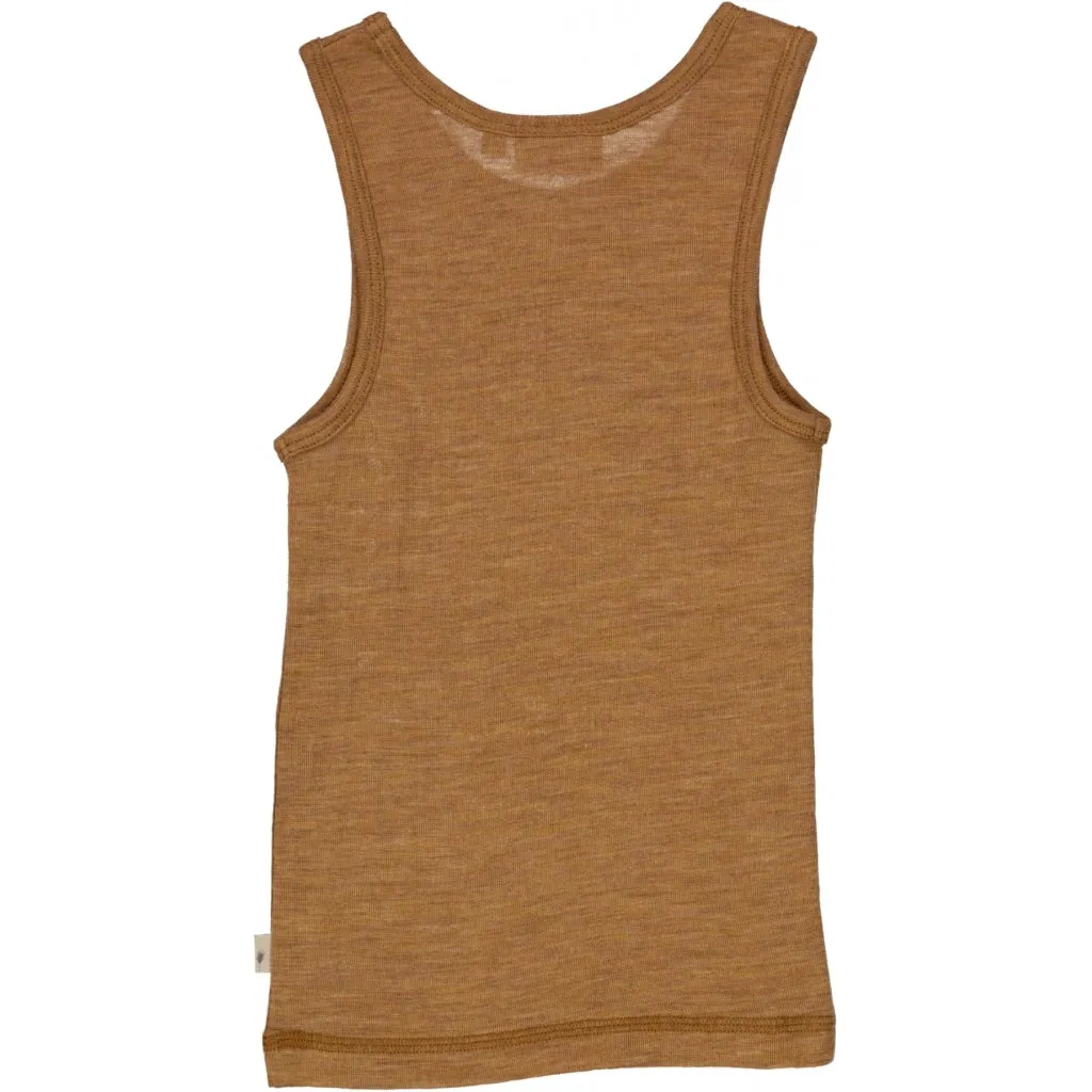 Boys Wool Singlet - clay melange