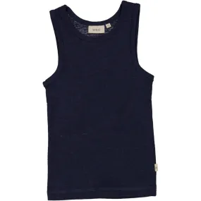 Boys Wool Singlet - navy