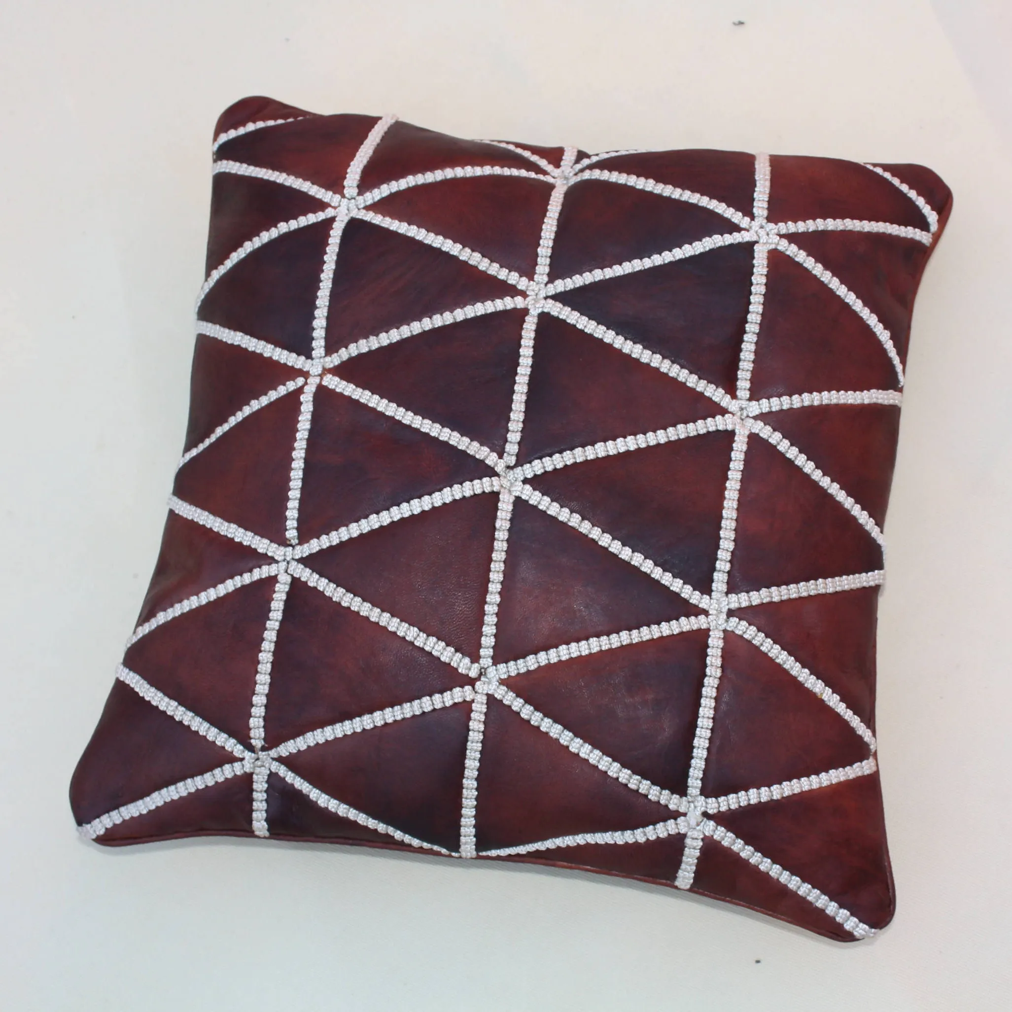 Brown Leather Pillowcase