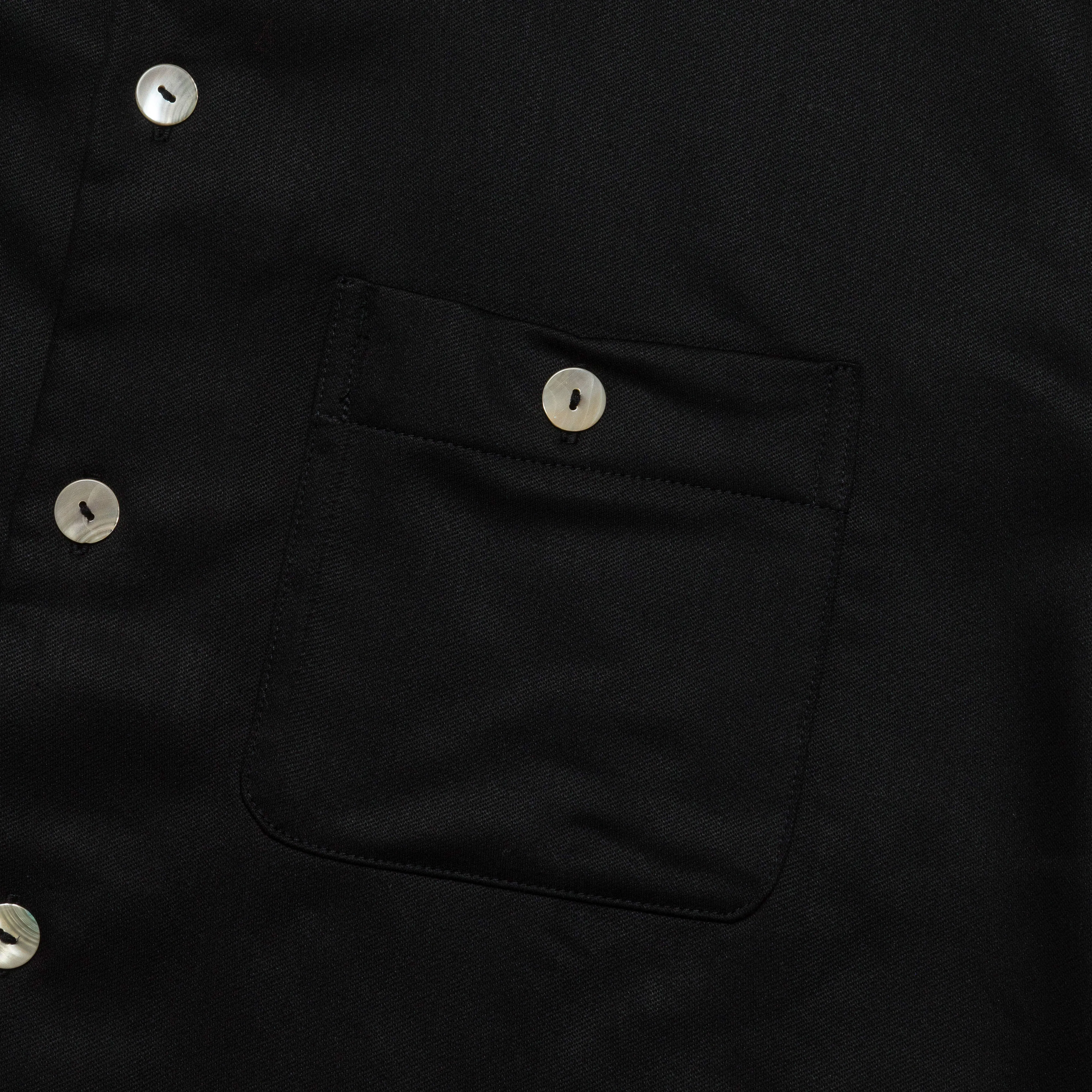 Brushed Back Satin Overshirt - Black