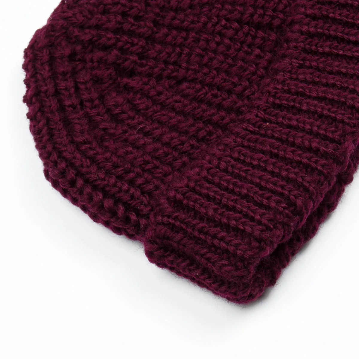 cableami - British Wool Short Beanie - Burgundy