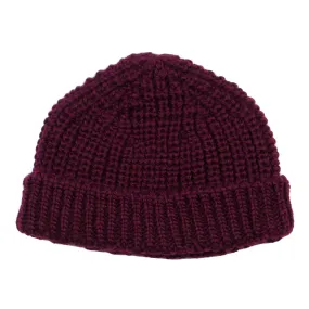 cableami - British Wool Short Beanie - Burgundy