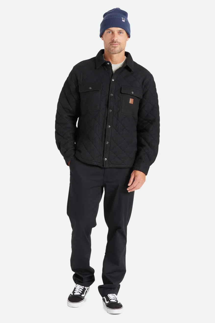 Cass Quilted Fleece Jacket - Black