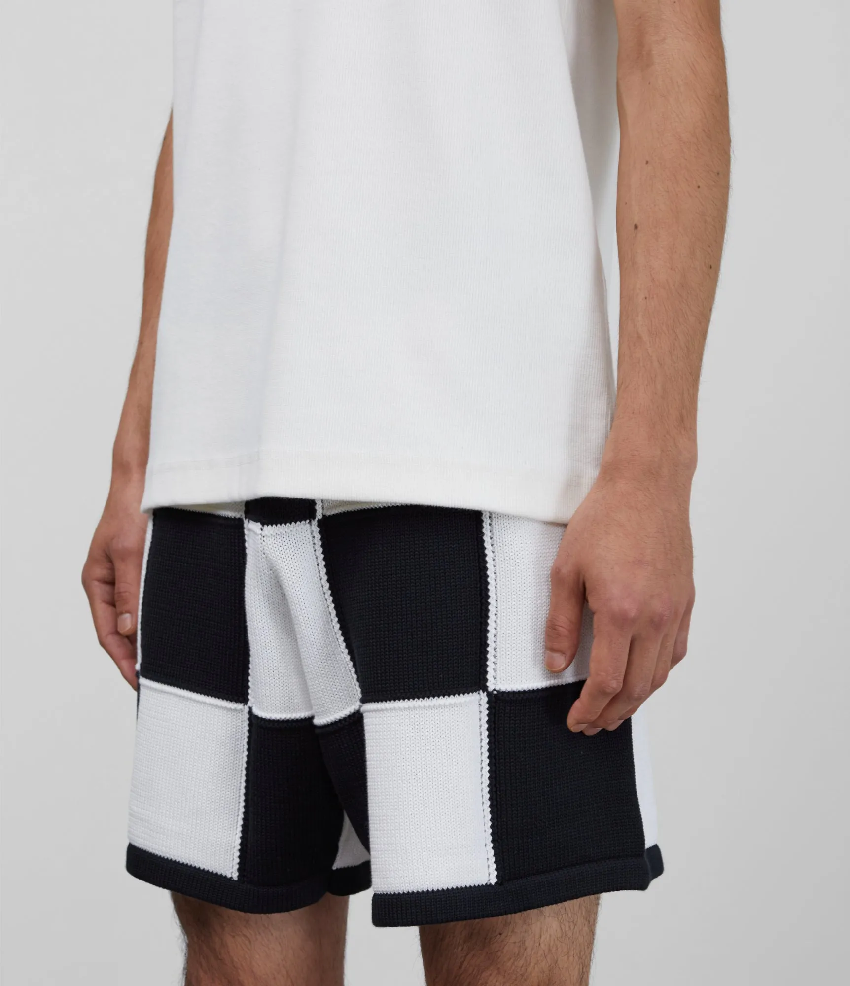 CB CHEQUERED KNIT SHORTS