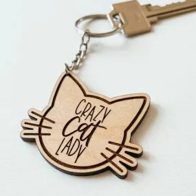 Crazy Cat Lady | Wooden Keychain