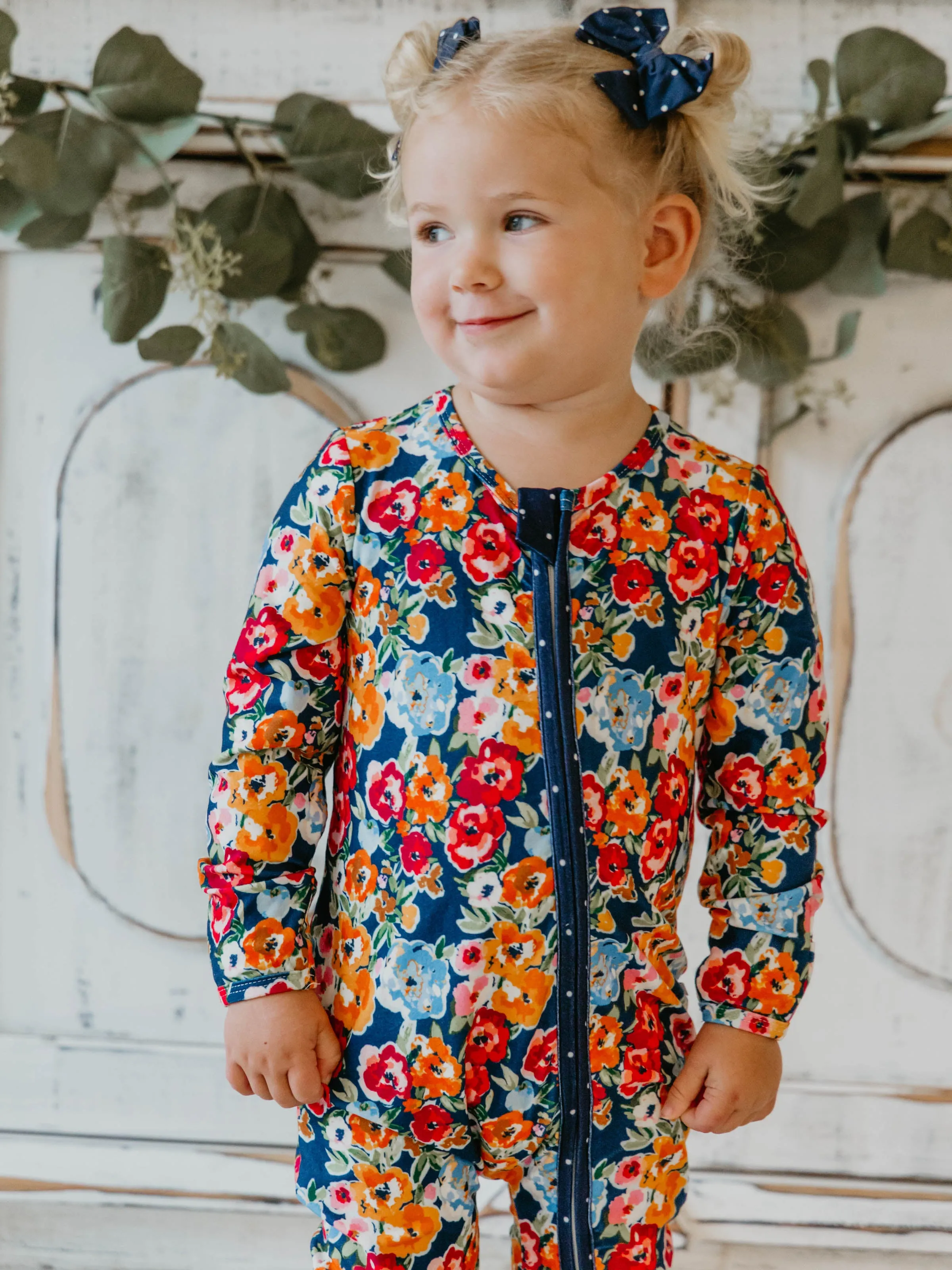 Dreamer Layette - Navy Fall Blooms