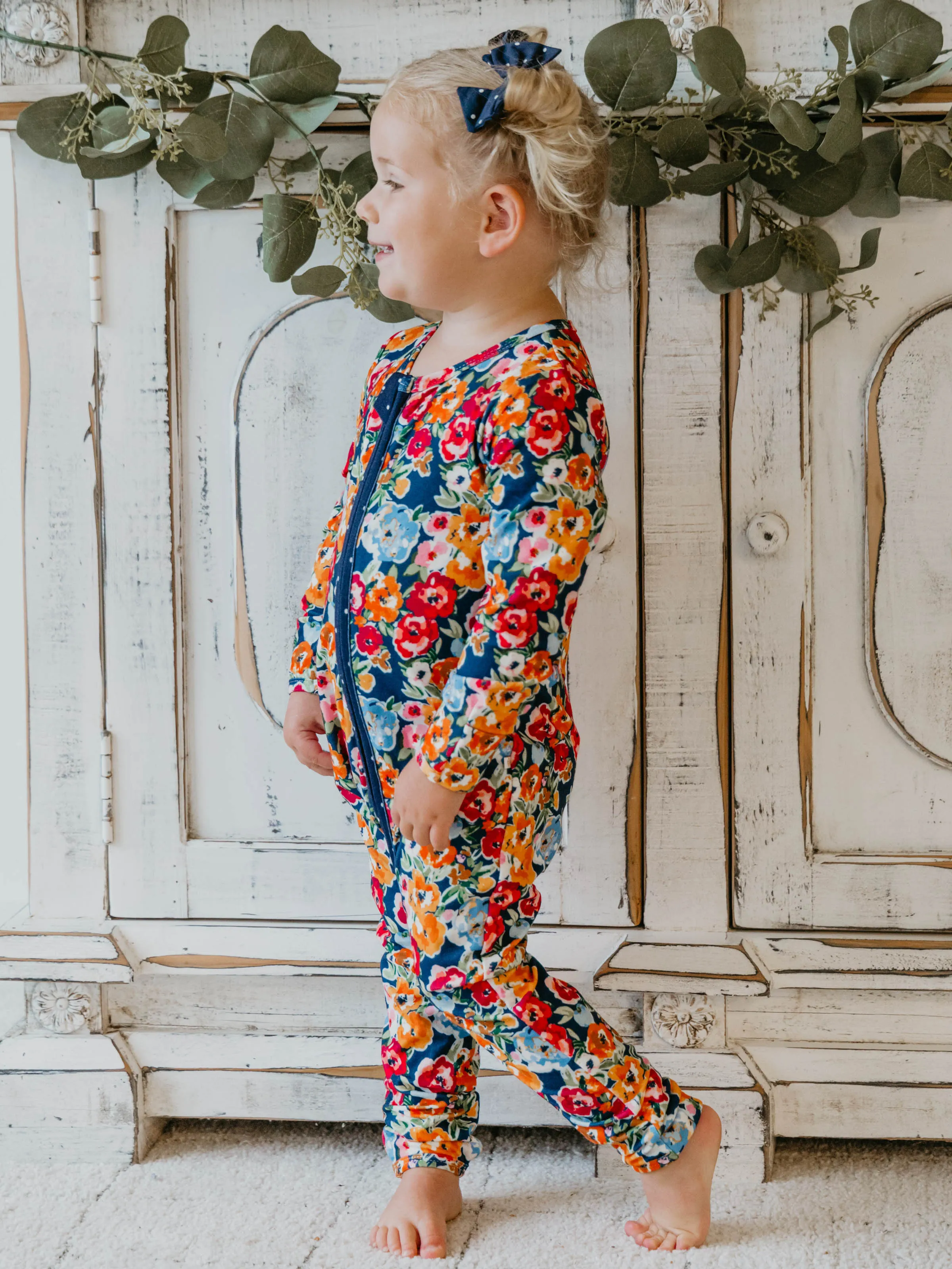 Dreamer Layette - Navy Fall Blooms