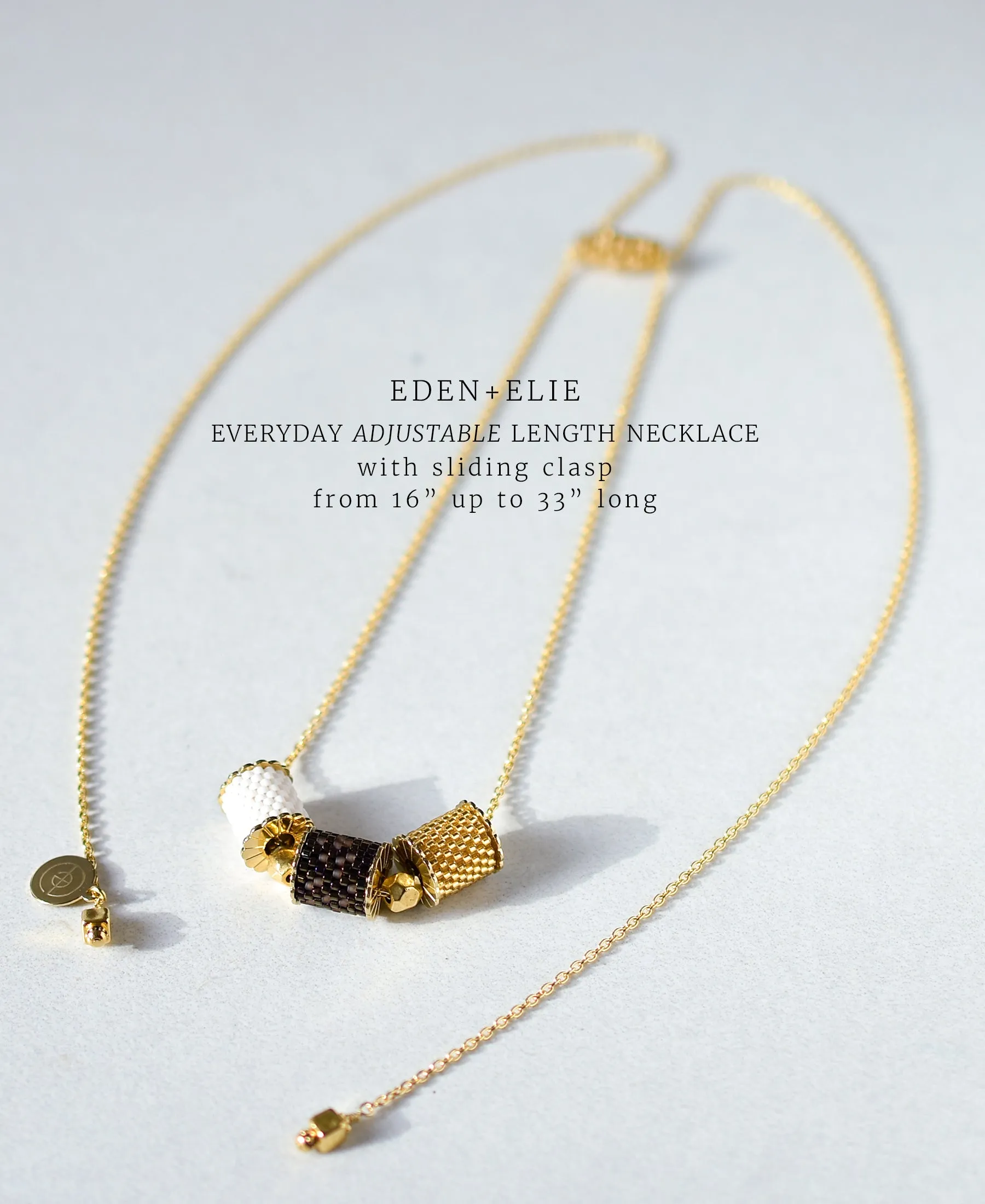 EDEN   ELIE Everyday adjustable length necklace - basic black