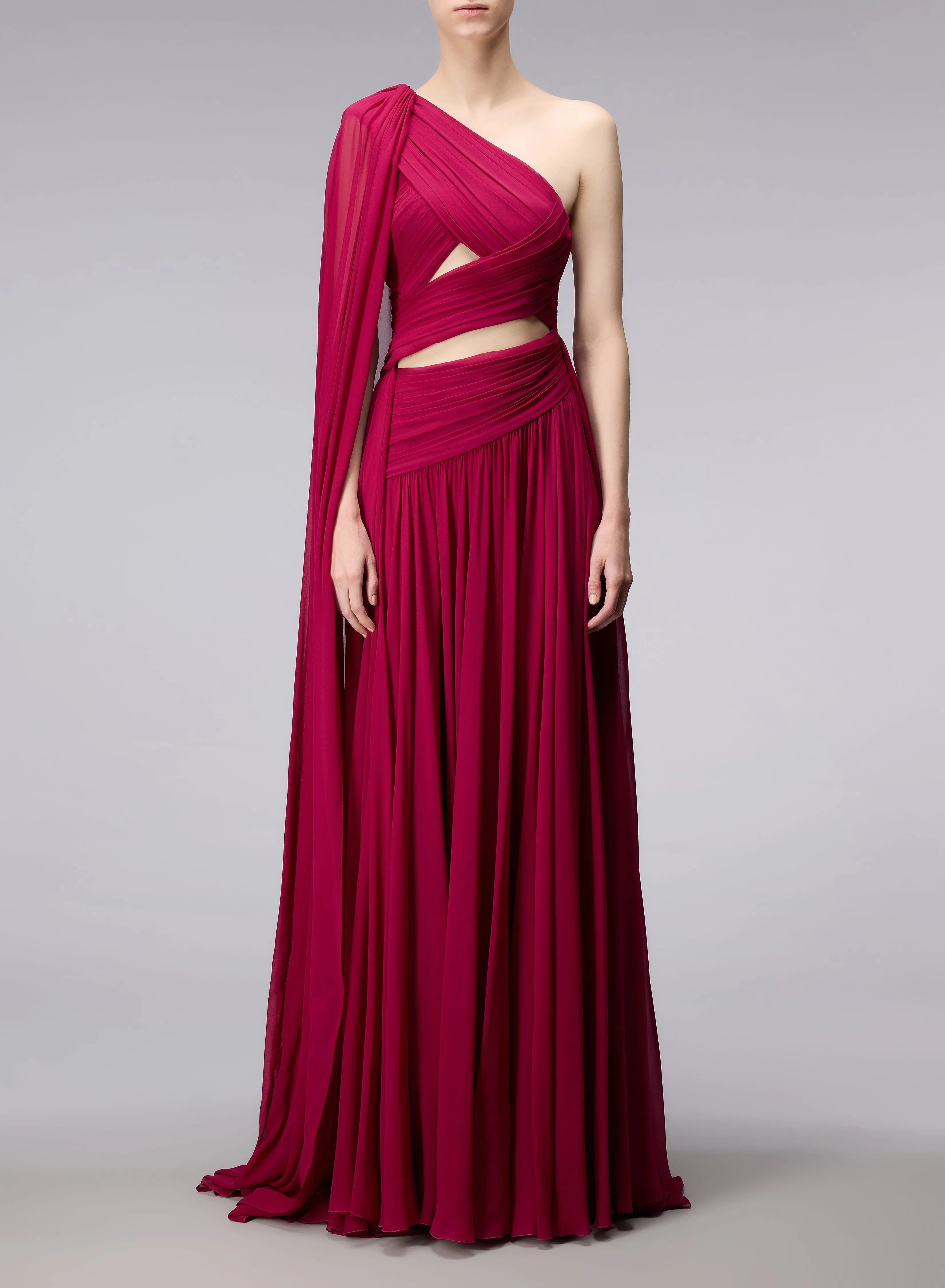 ELIE SAAB Asymmetric Silk Dress