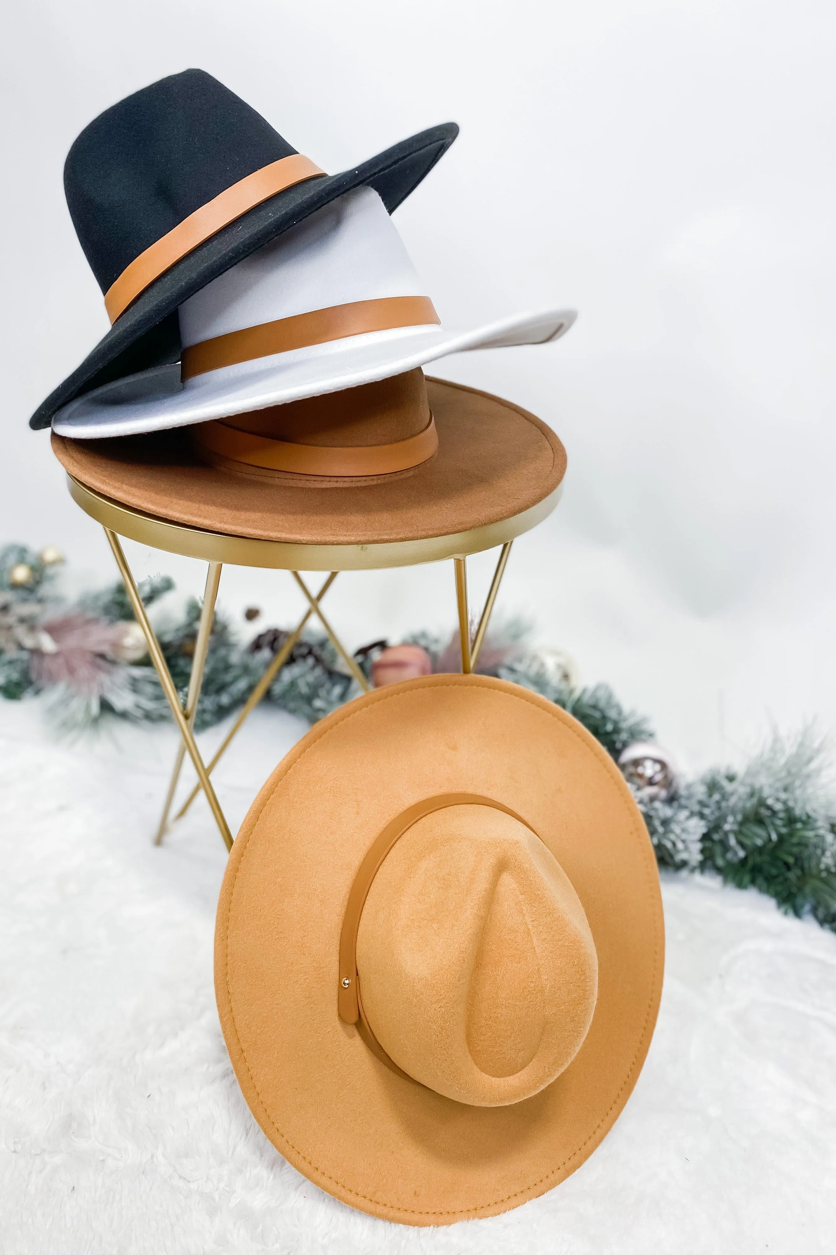 Fall For You- {White, Black, Camel & Tan} Wide Brim Felt Hat