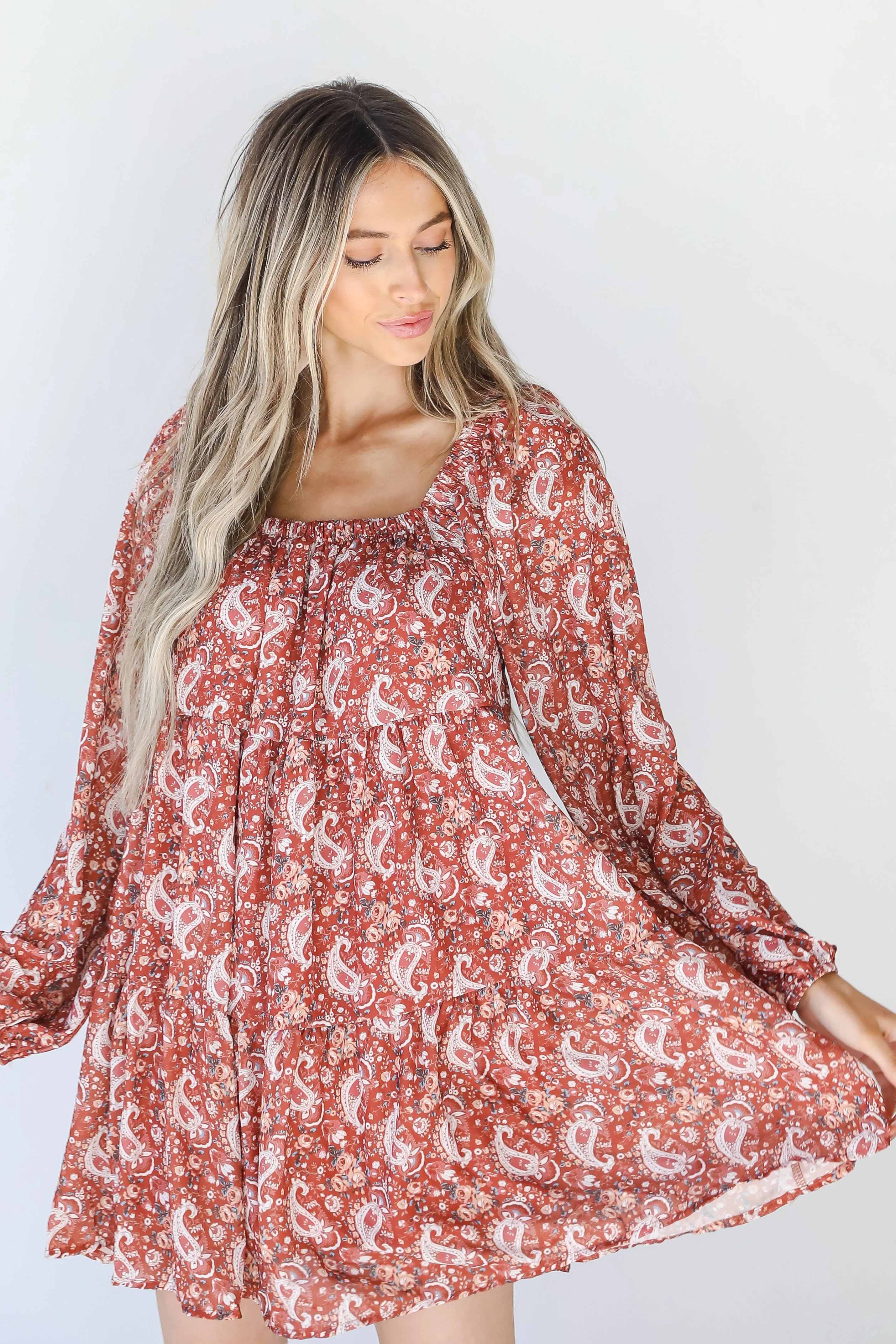 Fall Into You Floral Paisley Dress