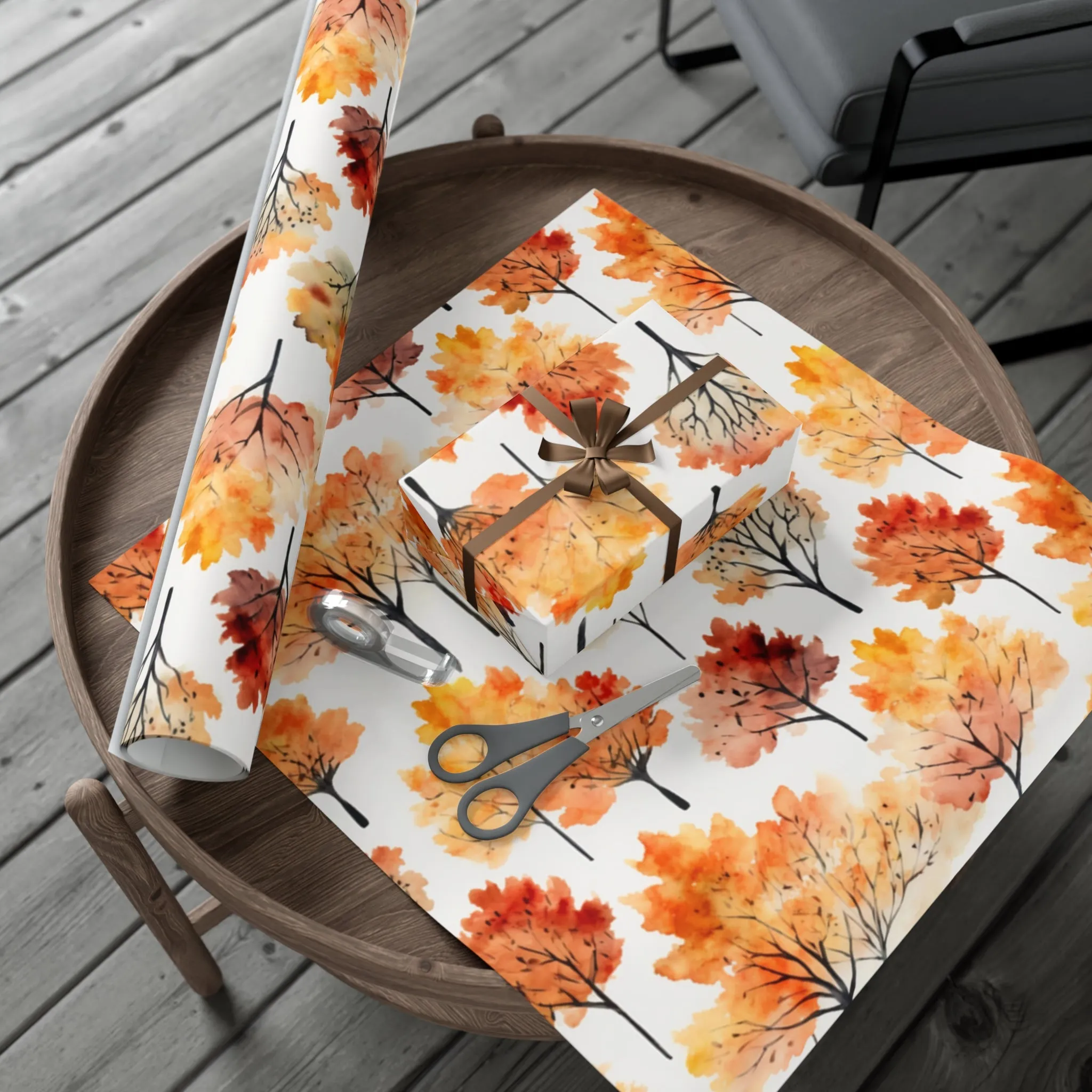 Fall Wrapping Paper Fall Trees Gift Wrap Papers