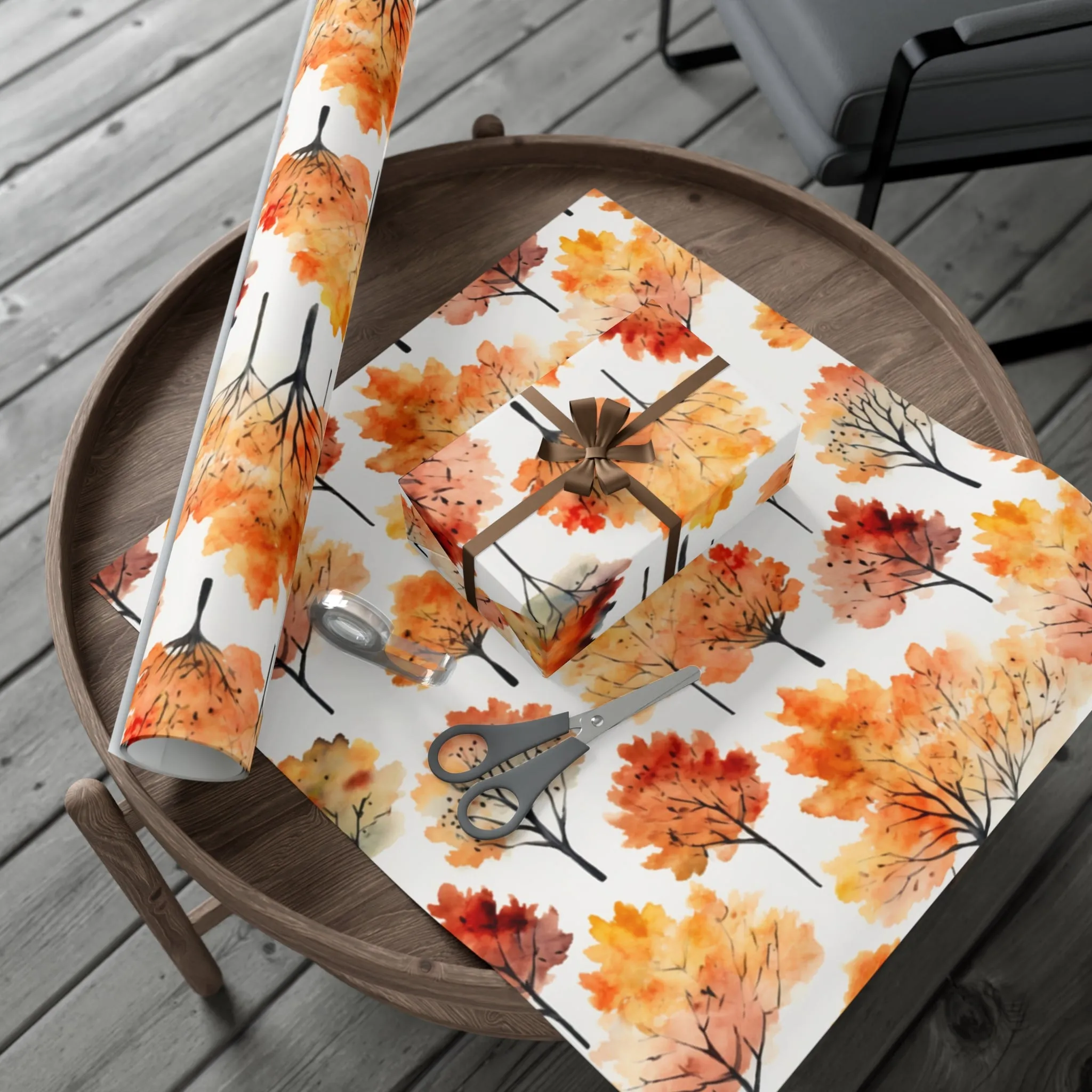 Fall Wrapping Paper Fall Trees Gift Wrap Papers