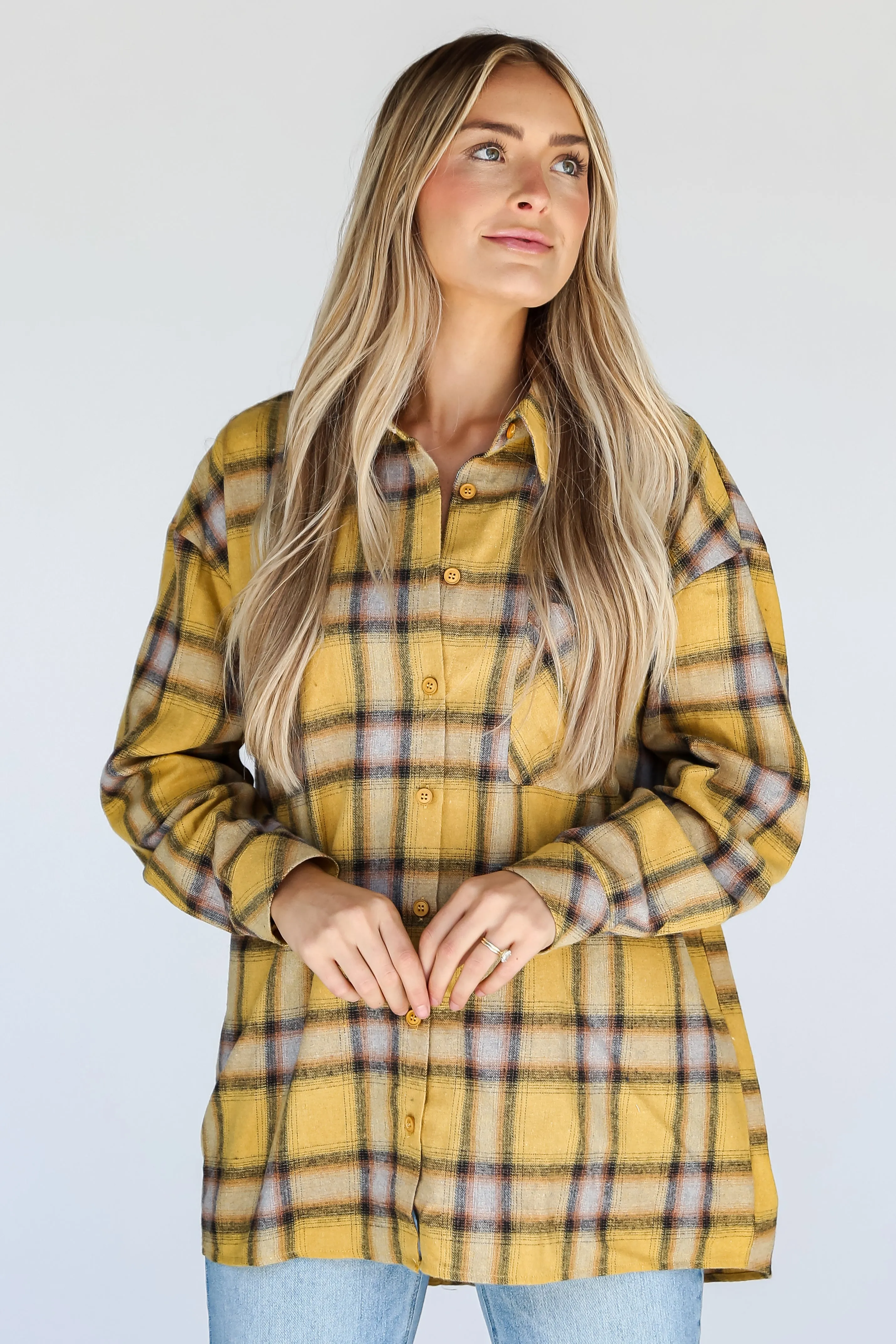 FINAL SALE - All About Fall Mustard Plaid Flannel