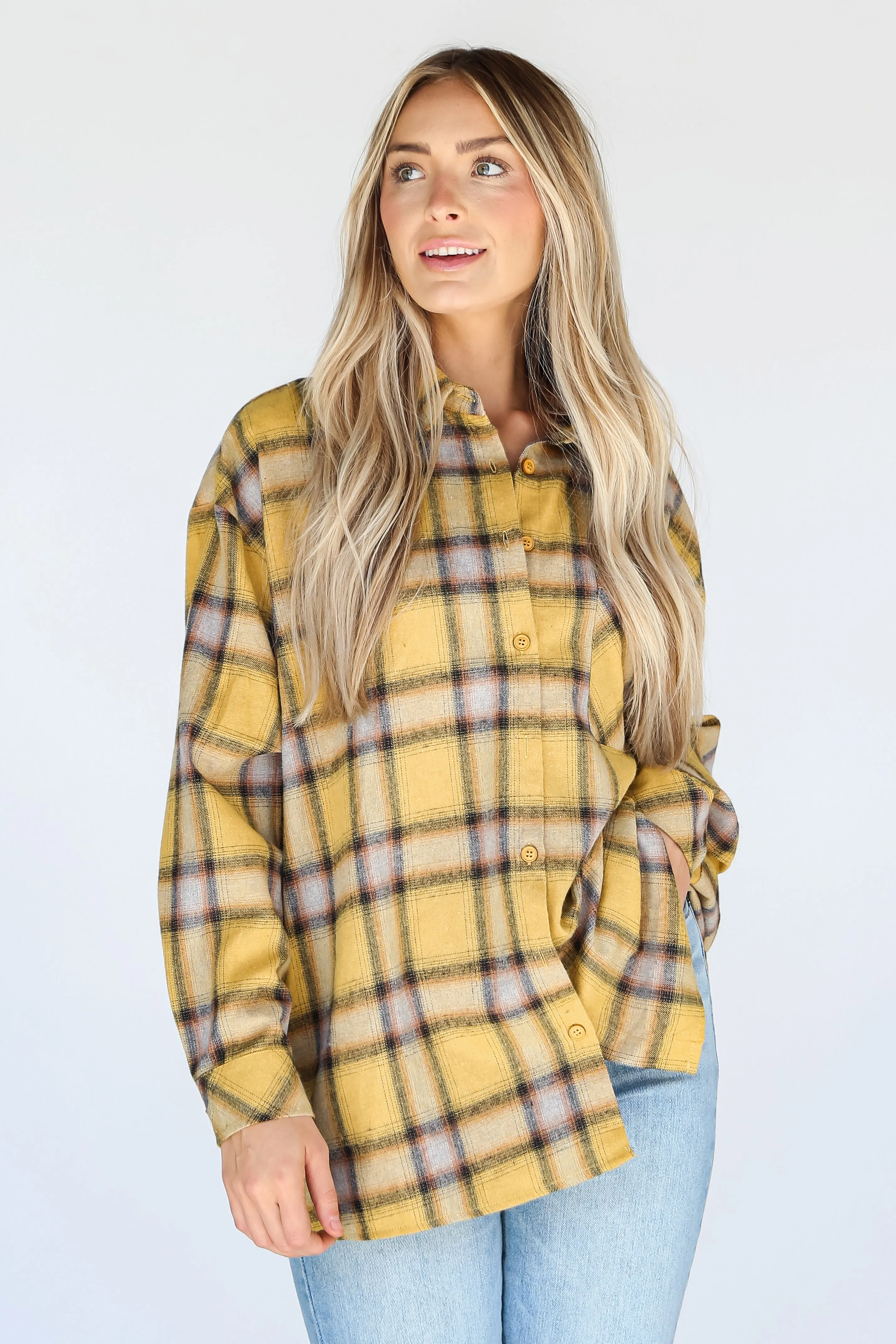 FINAL SALE - All About Fall Mustard Plaid Flannel