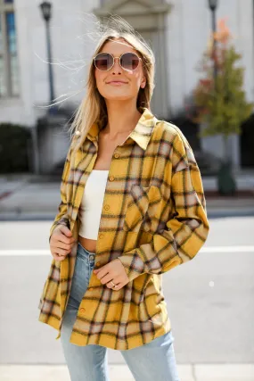 FINAL SALE - All About Fall Mustard Plaid Flannel