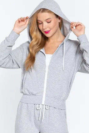 Fleece French Heather Grey Terry Hoodie