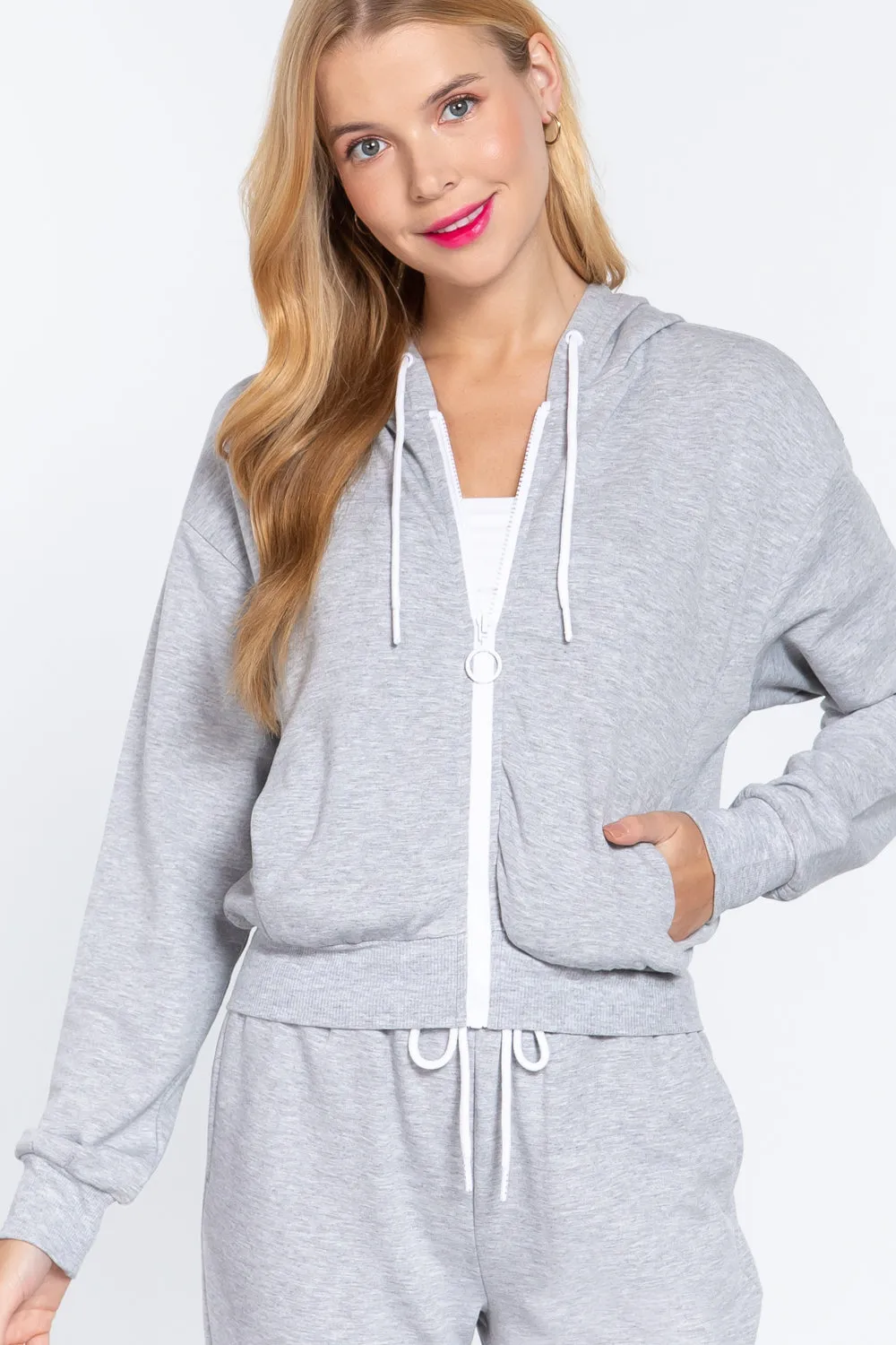 Fleece French Heather Grey Terry Hoodie