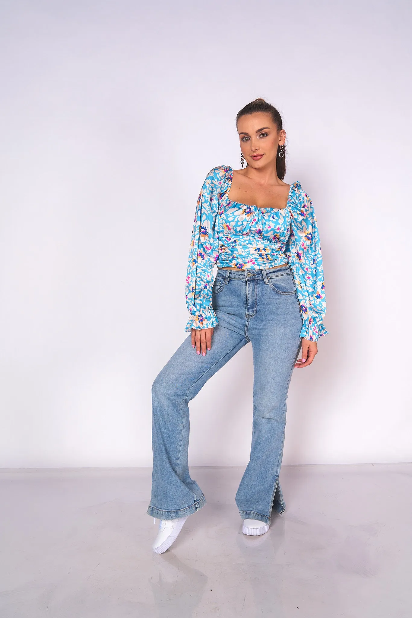 Floral Print Satin Top