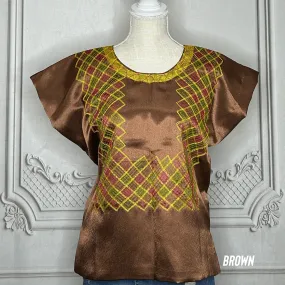 Frida Kahlo Huipil Blouse Satin