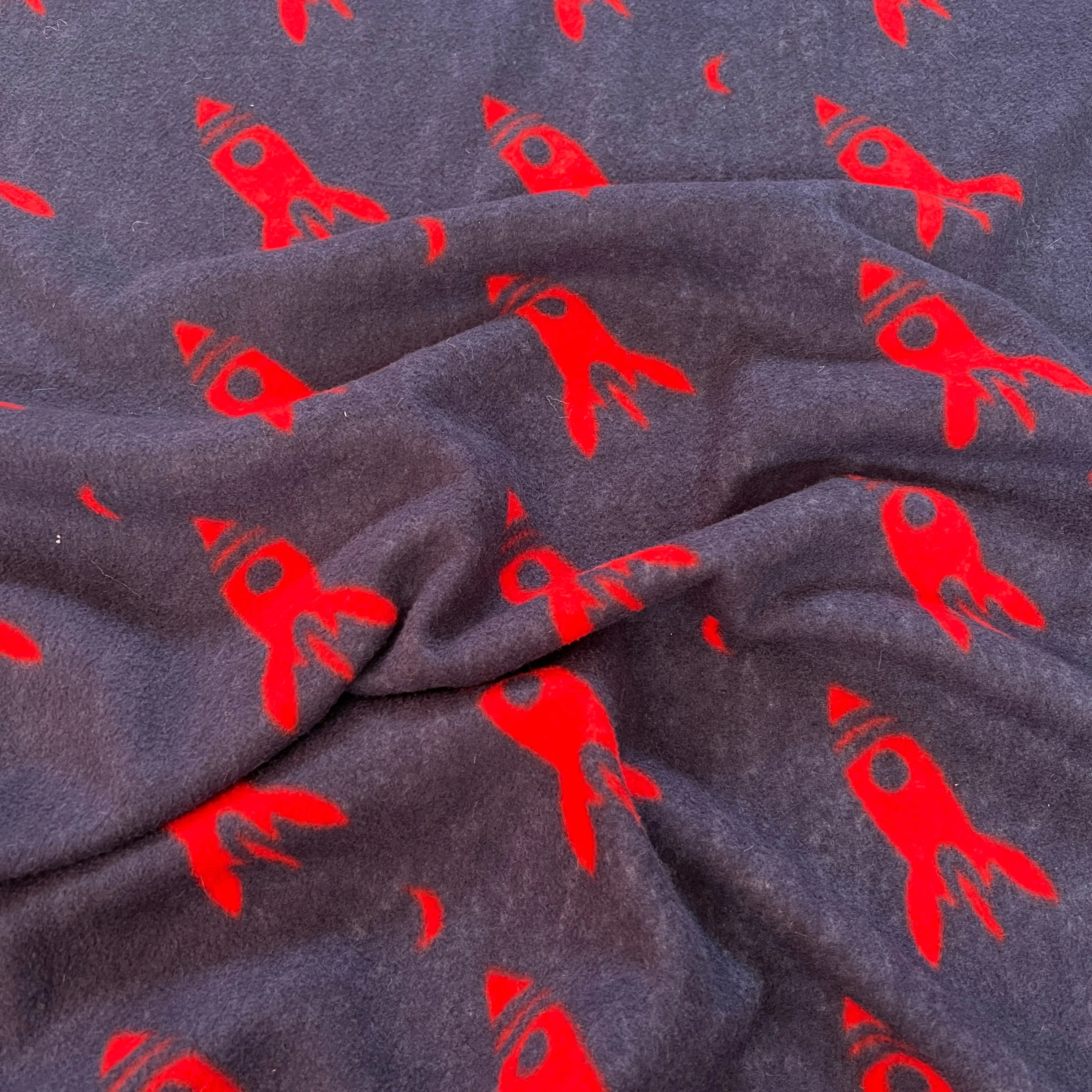 FS1112 Rockets Fleece Fabric Navy