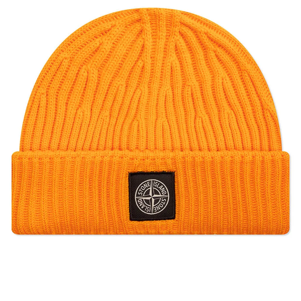 Full Rib Wool Beanie - Yellow