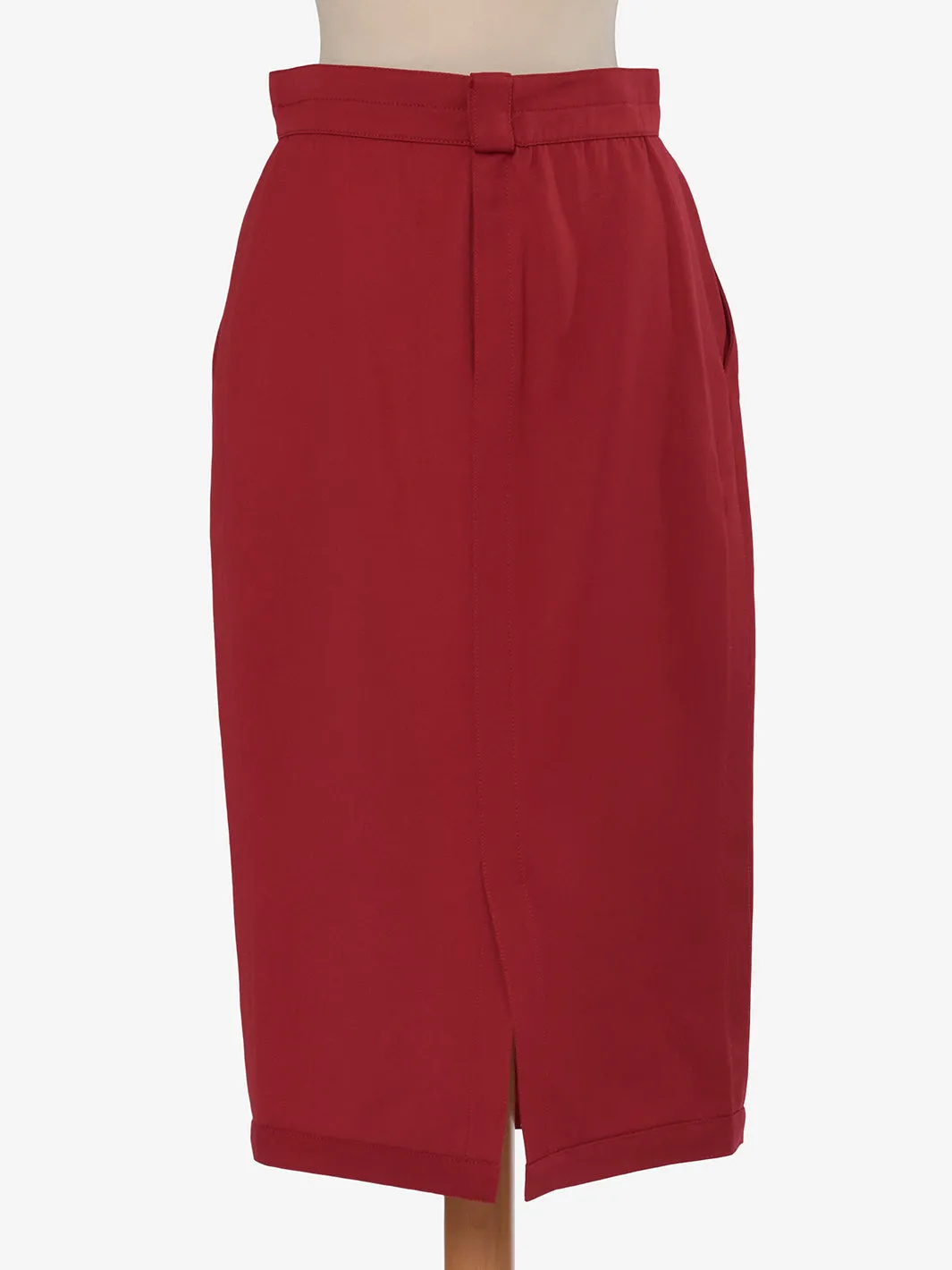 Gianni Versace Red Wool Skirt