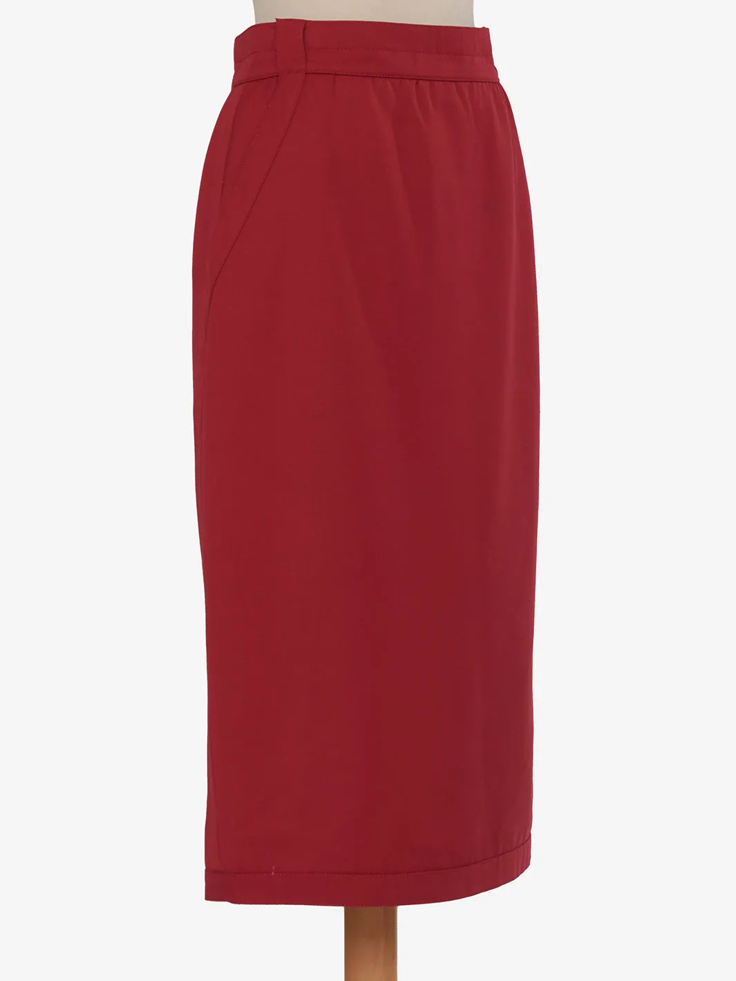 Gianni Versace Red Wool Skirt