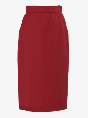 Gianni Versace Red Wool Skirt