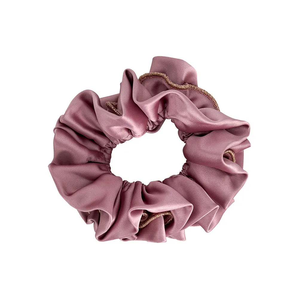 GOLD THREAD SATIN SCRUNCHIES