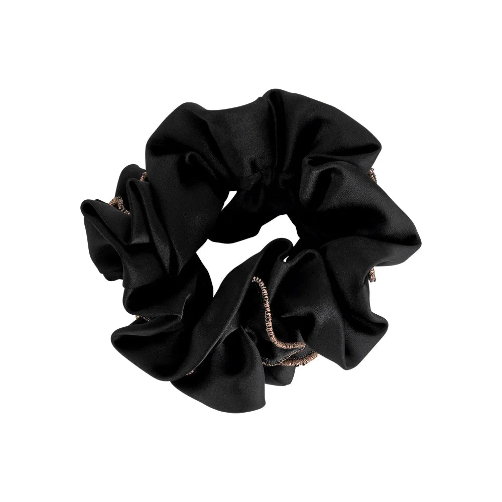 GOLD THREAD SATIN SCRUNCHIES