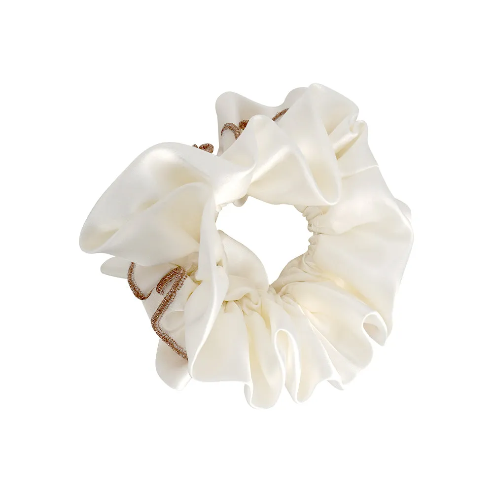 GOLD THREAD SATIN SCRUNCHIES