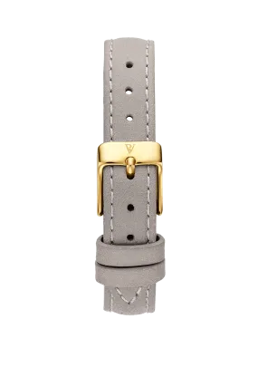 Grey Leather Strap Gold