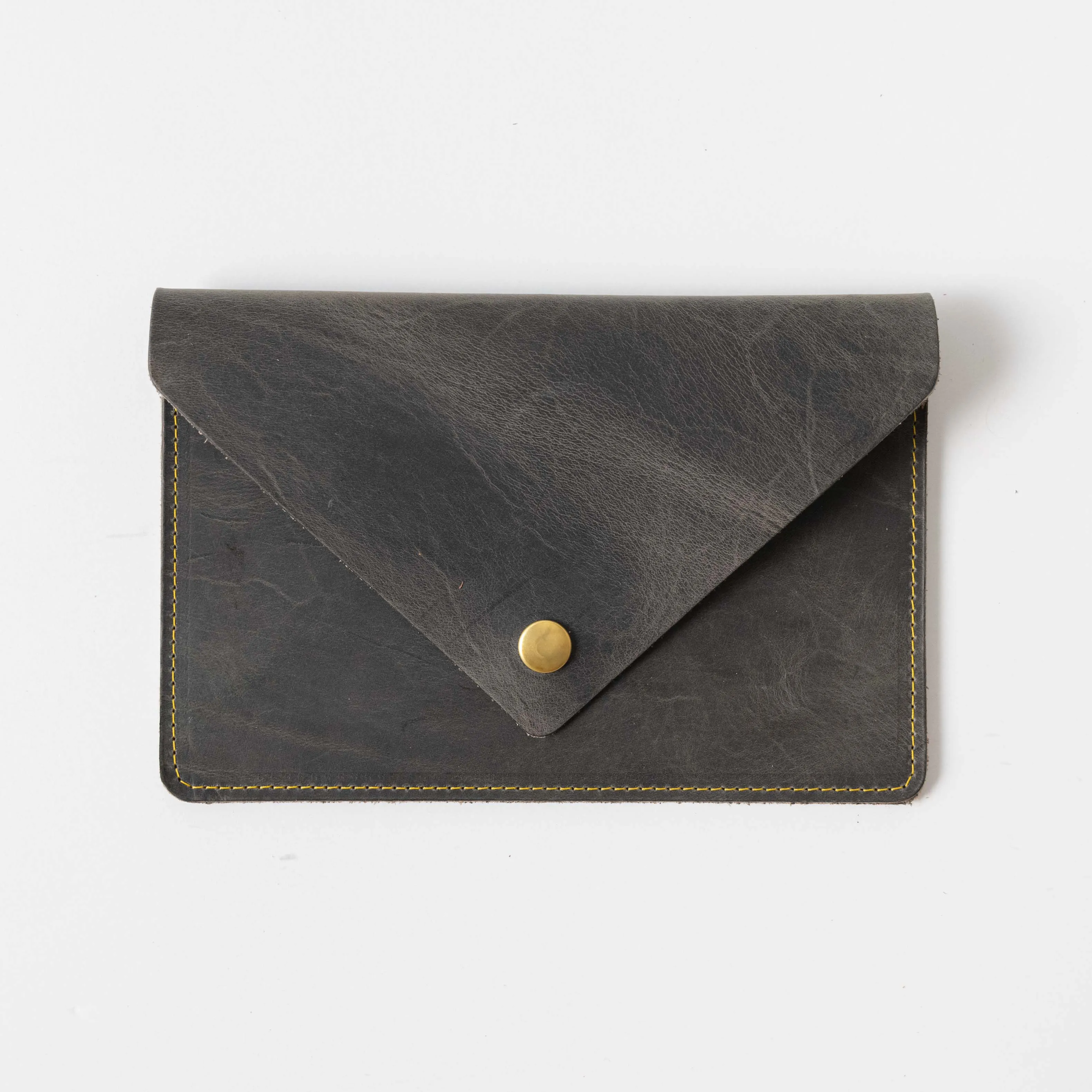 Grey Sky Leather Clutch